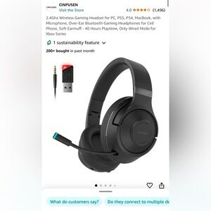 Cinpusen UG-01 Gaming Headset - Black